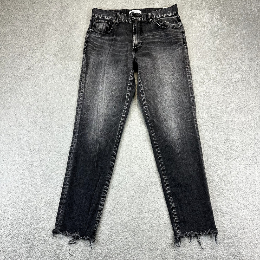Moussy Vintage Westcliffe Skinny Chewed Hem High Rise Distressed Black Jean 29